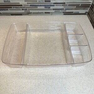 Longaberger Basket Protector Clear Divided 5 Compartment Insert 40754 18.25x12.5